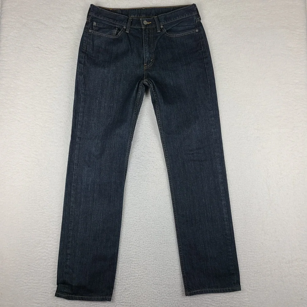 Levi's 514 Jeans Mens‎ 34x34 Blue Regular Fit Straight Leg Dark Wash 100% Cotton